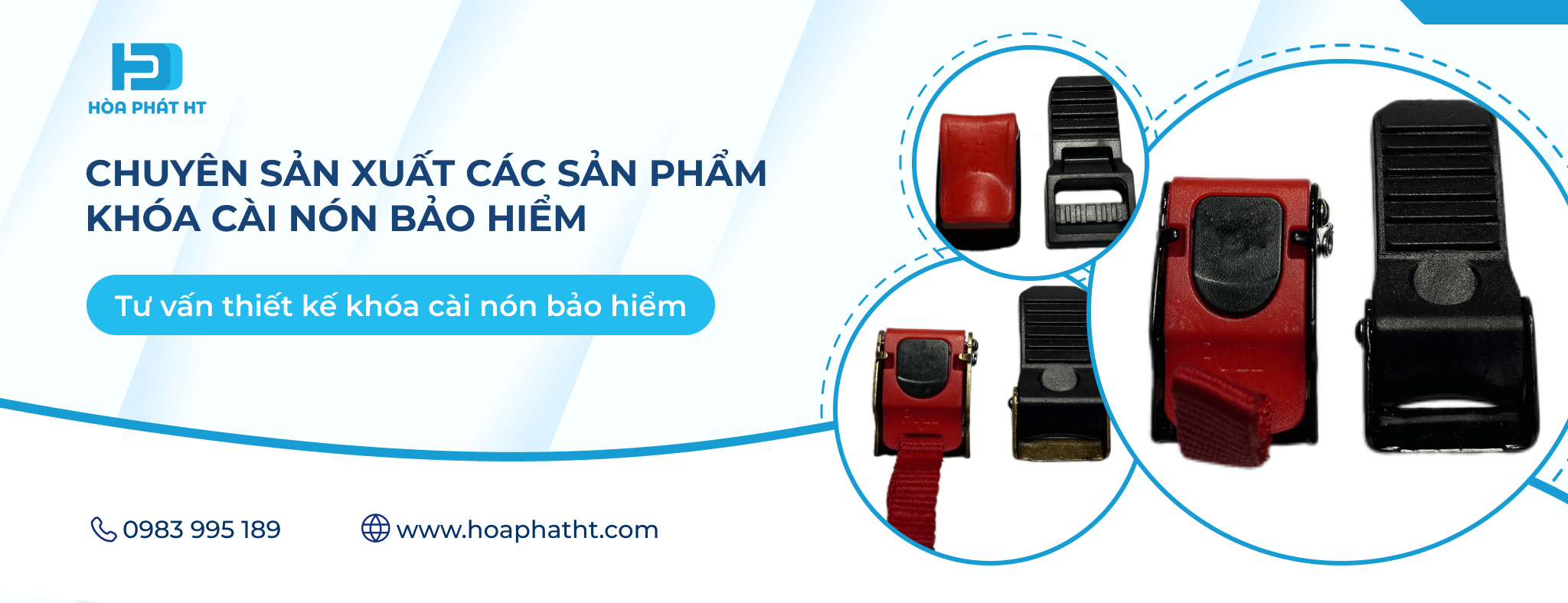 banner khóa cài nón bảo hiểm Hòa Phát HT