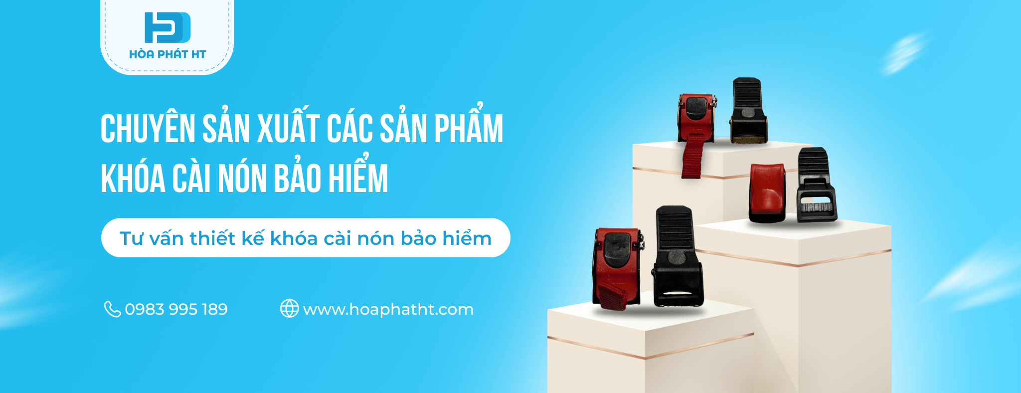 banner khóa cài nón bảo hiểm Hòa Phát HT